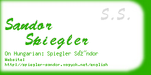 sandor spiegler business card